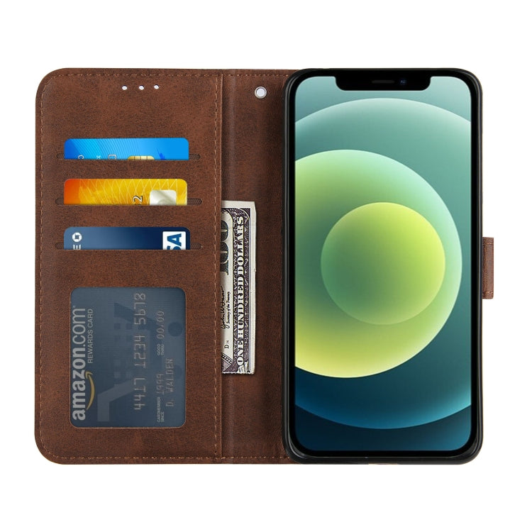 For iPhone 13 Pro Stitching Calf Texture Buckle Horizontal Flip Leather Case with Holder & Card Slots & Wallet & Lanyard
