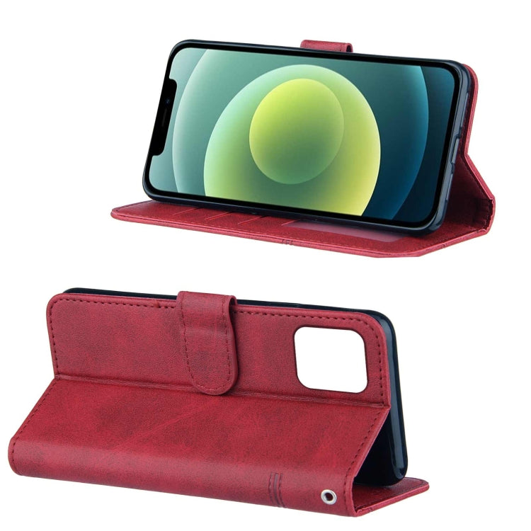 For iPhone 13 Stitching Calf Texture Buckle Horizontal Flip Leather Case with Holder & Card Slots & Wallet & Lanyard