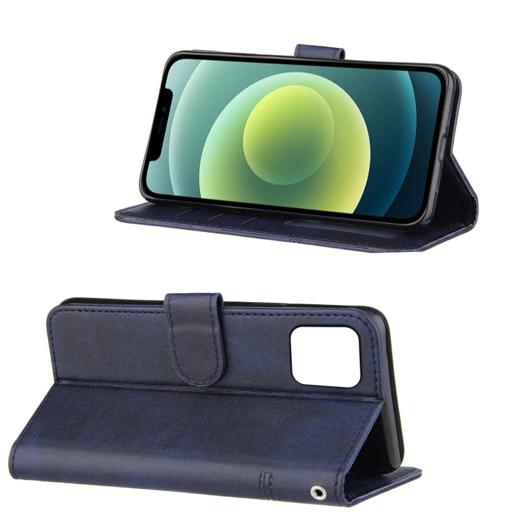 For iPhone 13 Stitching Calf Texture Buckle Horizontal Flip Leather Case with Holder & Card Slots & Wallet & Lanyard