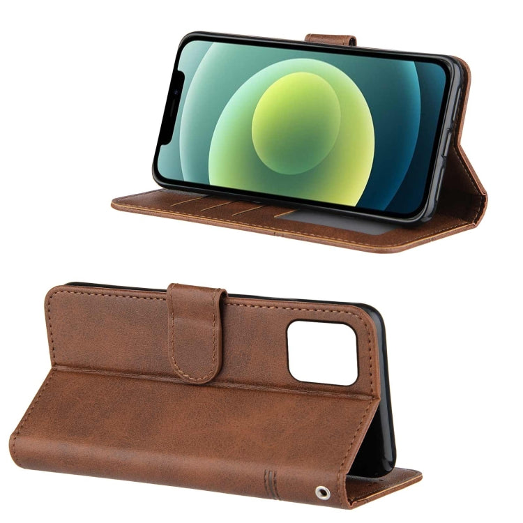 For iPhone 13 mini Stitching Calf Texture Buckle Horizontal Flip Leather Case with Holder & Card Slots & Wallet & Lanyard