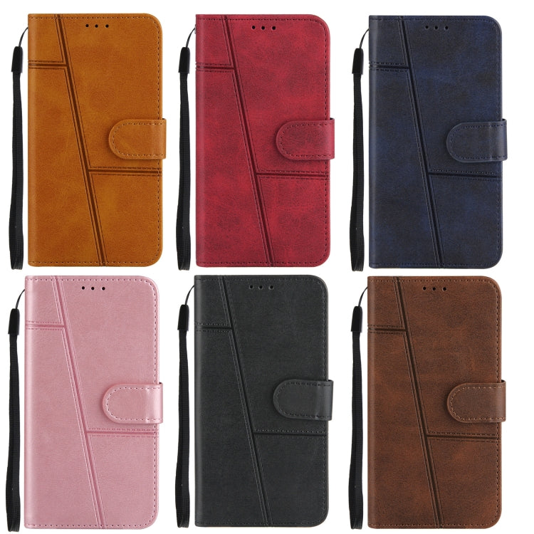 For iPhone 13 mini Stitching Calf Texture Buckle Horizontal Flip Leather Case with Holder & Card Slots & Wallet & Lanyard