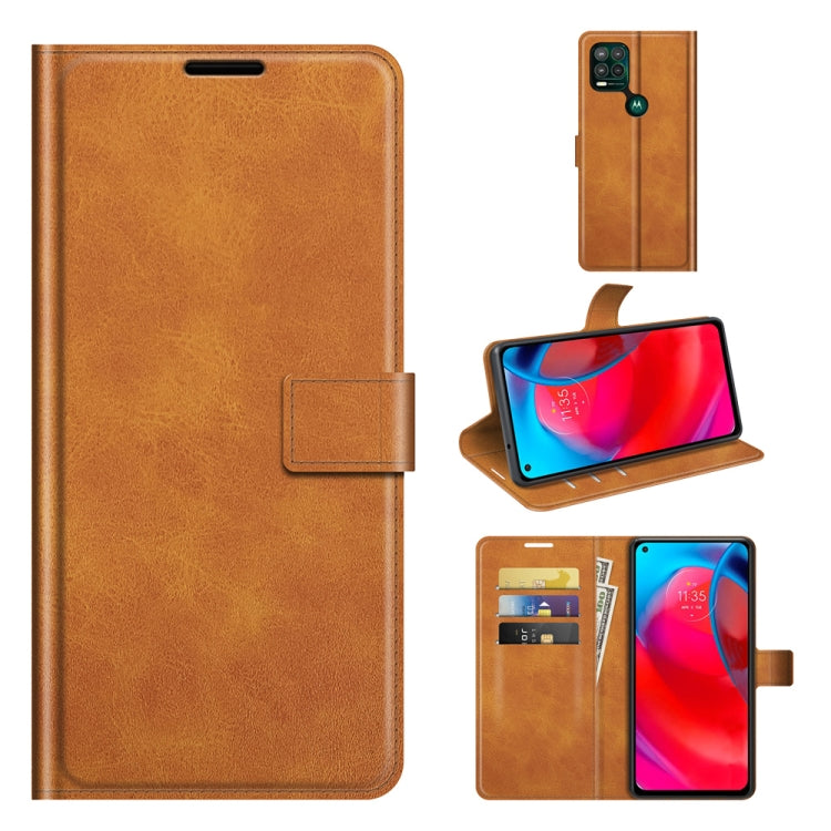 For Motorola G Stylus 5G Retro Calf Pattern Buckle Card Wallet Left and Right Flip Phone Holster with Bracket Function