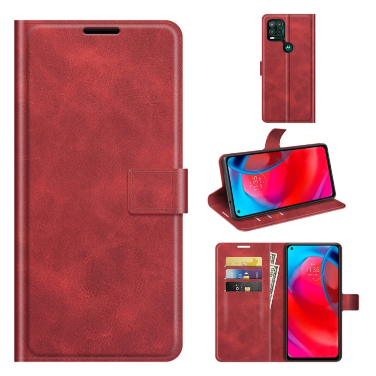 For Motorola G Stylus 5G Retro Calf Pattern Buckle Card Wallet Left and Right Flip Phone Holster with Bracket Function