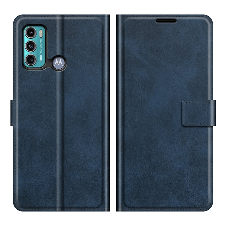 For Motorola Moto G60 / Moto G40 Fusion Retro Calf Pattern Buckle Card Wallet Left and Right Flip Phone Holster with Bracket Function