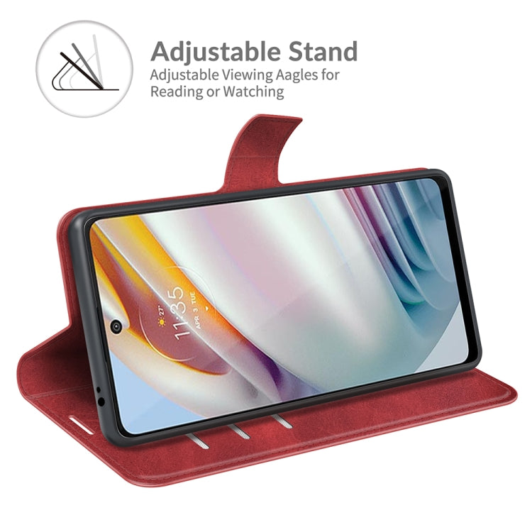 For Motorola Moto G60 / Moto G40 Fusion Retro Calf Pattern Buckle Card Wallet Left and Right Flip Phone Holster with Bracket Function