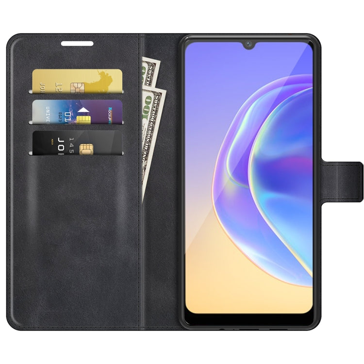 For vivo V21e / vivo Y73 2021 Retro Calf Pattern Buckle Card Wallet Left and Right Flip Phone Holster with Bracket Function