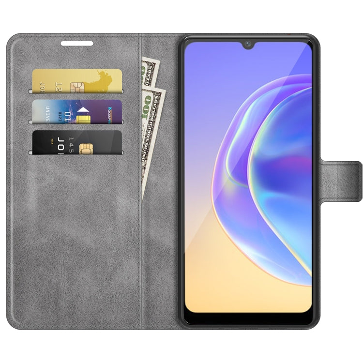 For vivo V21e / vivo Y73 2021 Retro Calf Pattern Buckle Card Wallet Left and Right Flip Phone Holster with Bracket Function