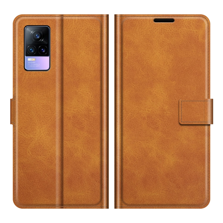 For vivo V21e / vivo Y73 2021 Retro Calf Pattern Buckle Card Wallet Left and Right Flip Phone Holster with Bracket Function