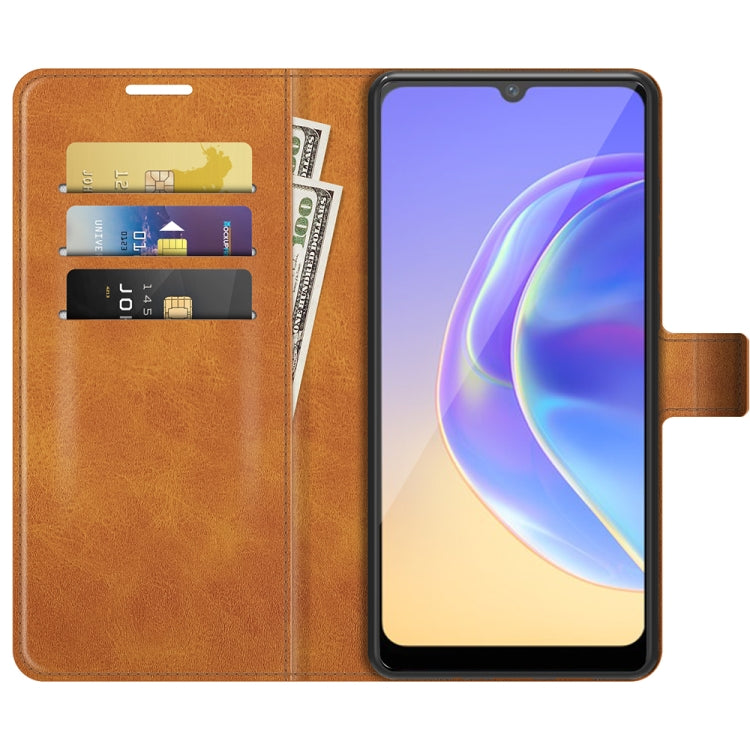 For vivo V21e / vivo Y73 2021 Retro Calf Pattern Buckle Card Wallet Left and Right Flip Phone Holster with Bracket Function