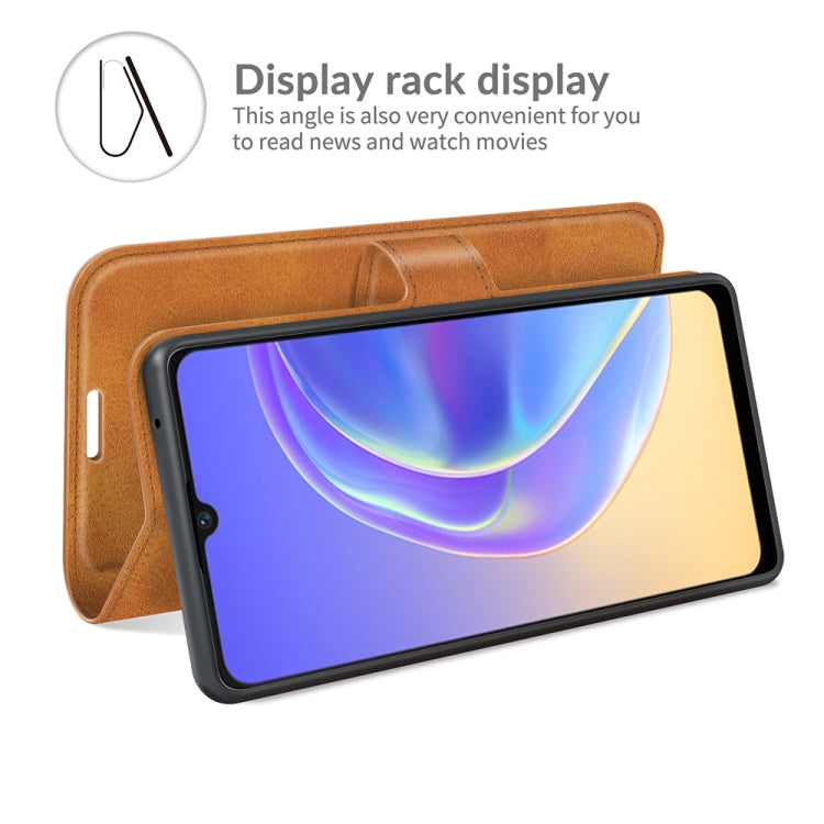 For vivo V21e / vivo Y73 2021 Retro Calf Pattern Buckle Card Wallet Left and Right Flip Phone Holster with Bracket Function