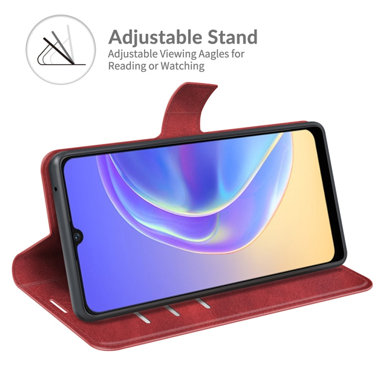 For vivo V21e / vivo Y73 2021 Retro Calf Pattern Buckle Card Wallet Left and Right Flip Phone Holster with Bracket Function