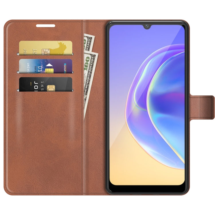 For vivo V21e / vivo Y73 2021 Retro Calf Pattern Buckle Card Wallet Left and Right Flip Phone Holster with Bracket Function