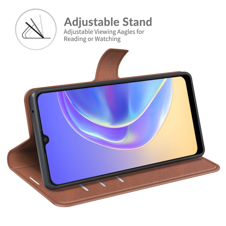 For vivo V21e / vivo Y73 2021 Retro Calf Pattern Buckle Card Wallet Left and Right Flip Phone Holster with Bracket Function