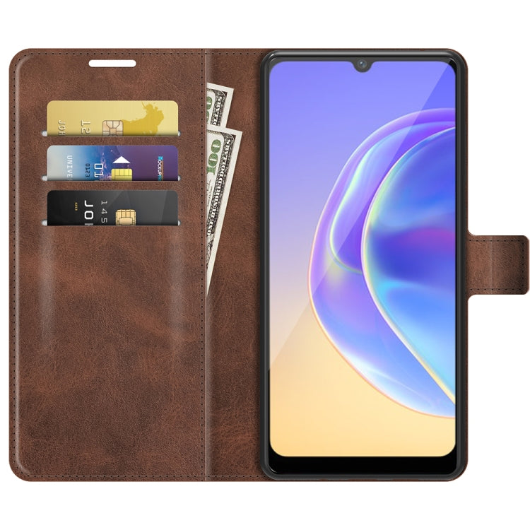 For vivo V21e / vivo Y73 2021 Retro Calf Pattern Buckle Card Wallet Left and Right Flip Phone Holster with Bracket Function