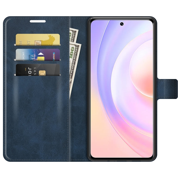 For Honor 50 SE Retro Calf Pattern Buckle Card Wallet Left and Right Flip Phone Holster with Bracket Function