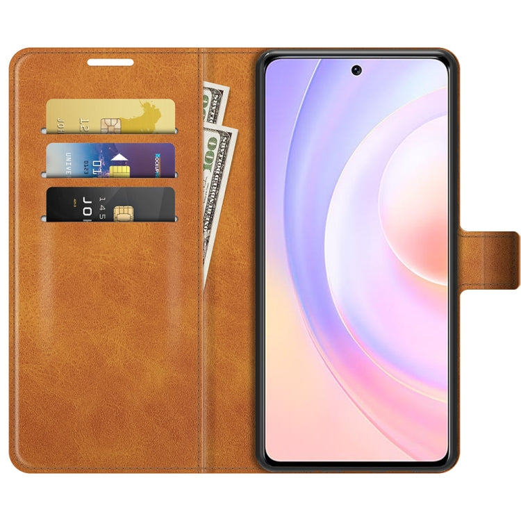 For Honor 50 SE Retro Calf Pattern Buckle Card Wallet Left and Right Flip Phone Holster with Bracket Function