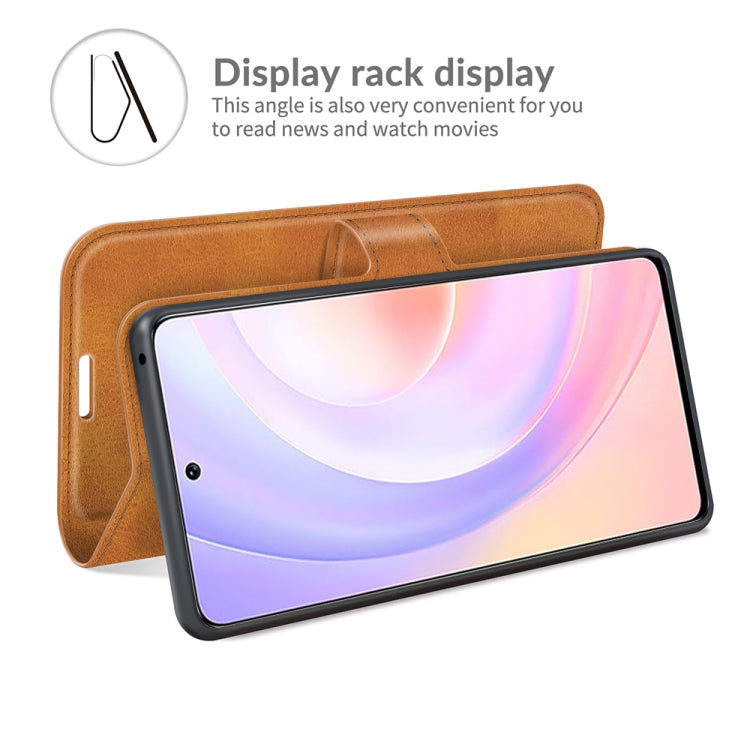 For Honor 50 SE Retro Calf Pattern Buckle Card Wallet Left and Right Flip Phone Holster with Bracket Function