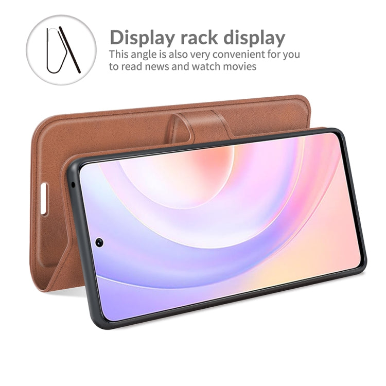 For Honor 50 SE Retro Calf Pattern Buckle Card Wallet Left and Right Flip Phone Holster with Bracket Function