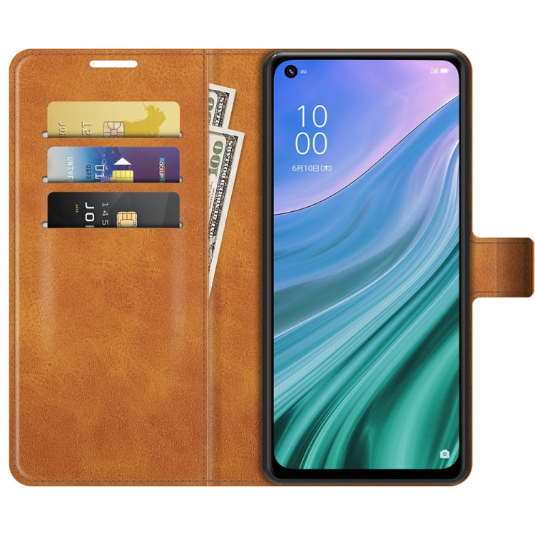 For OnePlus Nord N200 5G Retro Calf Pattern Buckle Card Wallet Left and Right Flip Phone Holster with Bracket Function