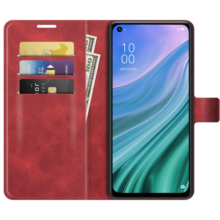 For OnePlus Nord N200 5G Retro Calf Pattern Buckle Card Wallet Left and Right Flip Phone Holster with Bracket Function