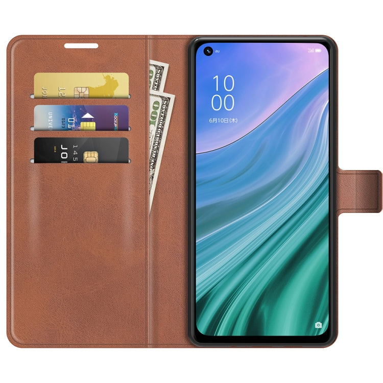 For OnePlus Nord N200 5G Retro Calf Pattern Buckle Card Wallet Left and Right Flip Phone Holster with Bracket Function