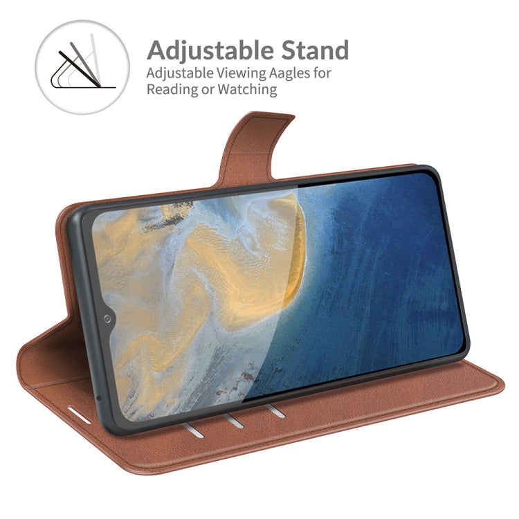 For ZTE Blade A51 Retro Calf Pattern Buckle Card Wallet Left and Right Flip Phone Holster with Bracket Function