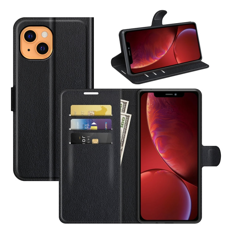 For iPhone 13 Litchi Texture Horizontal Flip Protective Case with Holder & Card Slots & Wallet