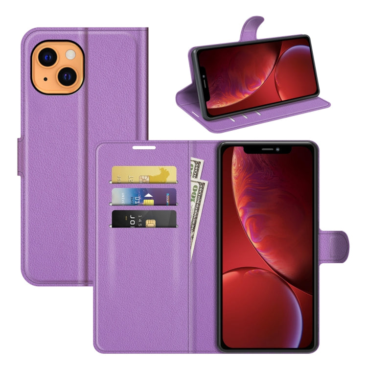 For iPhone 13 Litchi Texture Horizontal Flip Protective Case with Holder & Card Slots & Wallet