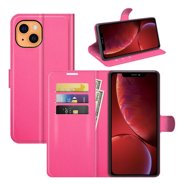 For iPhone 13 Litchi Texture Horizontal Flip Protective Case with Holder & Card Slots & Wallet