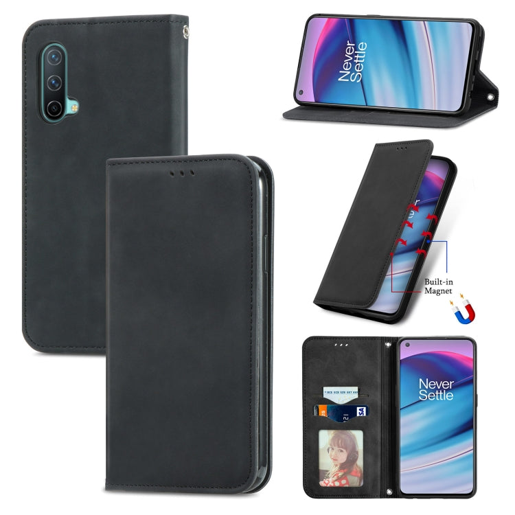 For OnePlus Nord CE 5G Retro Skin Feel Business Magnetic Horizontal Flip Leather Case with Holder & Card Slots & Wallet & Photo Frame