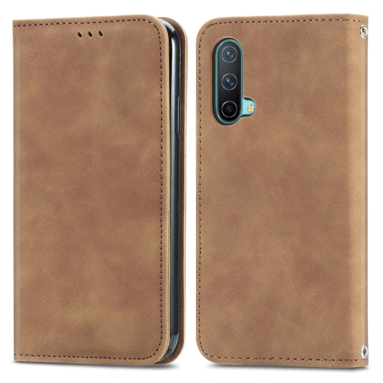 For OnePlus Nord CE 5G Retro Skin Feel Business Magnetic Horizontal Flip Leather Case with Holder & Card Slots & Wallet & Photo Frame