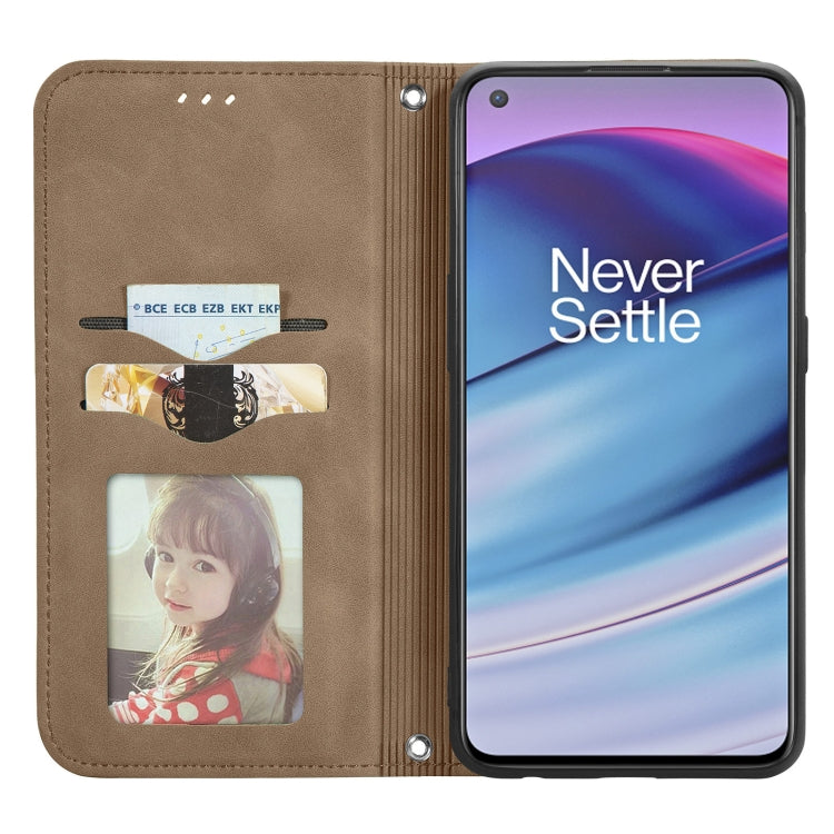 For OnePlus Nord CE 5G Retro Skin Feel Business Magnetic Horizontal Flip Leather Case with Holder & Card Slots & Wallet & Photo Frame