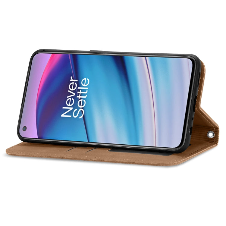 For OnePlus Nord CE 5G Retro Skin Feel Business Magnetic Horizontal Flip Leather Case with Holder & Card Slots & Wallet & Photo Frame