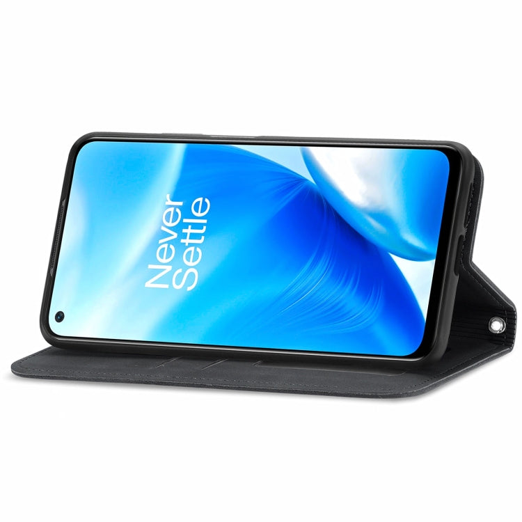 For OnePlus Nord N200 5G Retro Skin Feel Business Magnetic Horizontal Flip Leather Case with Holder & Card Slots & Wallet & Photo Frame