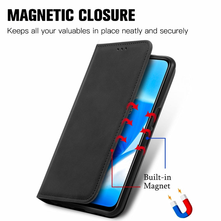 For OnePlus Nord N200 5G Retro Skin Feel Business Magnetic Horizontal Flip Leather Case with Holder & Card Slots & Wallet & Photo Frame