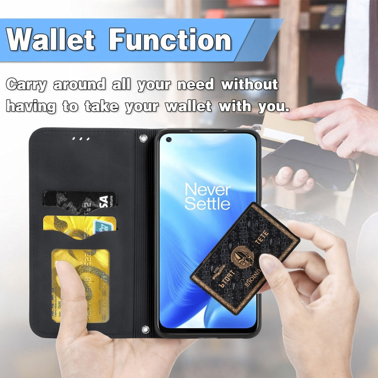 For OnePlus Nord N200 5G Retro Skin Feel Business Magnetic Horizontal Flip Leather Case with Holder & Card Slots & Wallet & Photo Frame