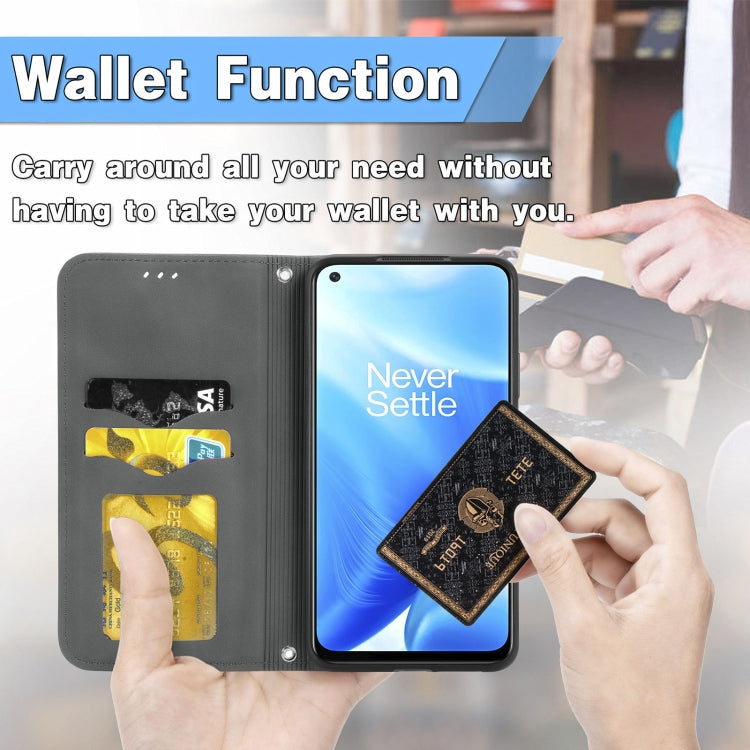 For OnePlus Nord N200 5G Retro Skin Feel Business Magnetic Horizontal Flip Leather Case with Holder & Card Slots & Wallet & Photo Frame