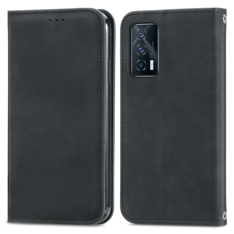 For vivo iQOO Neo 5 Retro Skin Feel Business Magnetic Horizontal Flip Leather Case with Holder & Card Slots & Wallet & Photo Frame