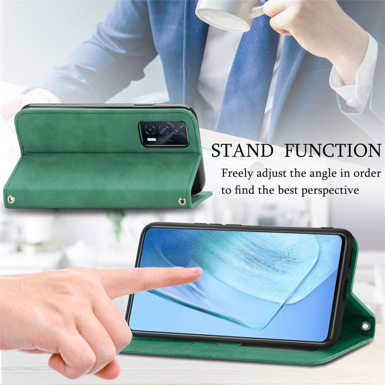 For vivo iQOO Neo 5 Retro Skin Feel Business Magnetic Horizontal Flip Leather Case with Holder & Card Slots & Wallet & Photo Frame