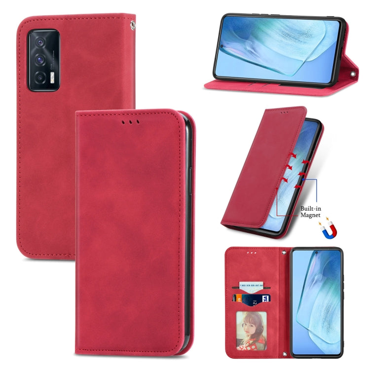 For vivo iQOO Neo 5 Retro Skin Feel Business Magnetic Horizontal Flip Leather Case with Holder & Card Slots & Wallet & Photo Frame