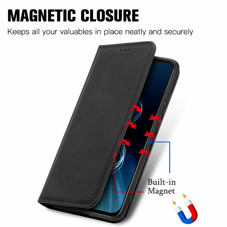For Asus Zenfone 8 ZS590KS Retro Skin Feel Business Magnetic Horizontal Flip Leather Case with Holder & Card Slots & Wallet & Photo Frame