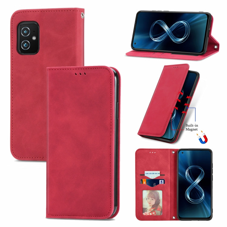 For Asus Zenfone 8 ZS590KS Retro Skin Feel Business Magnetic Horizontal Flip Leather Case with Holder & Card Slots & Wallet & Photo Frame