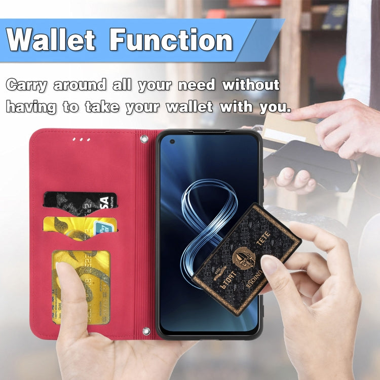 For Asus Zenfone 8 ZS590KS Retro Skin Feel Business Magnetic Horizontal Flip Leather Case with Holder & Card Slots & Wallet & Photo Frame