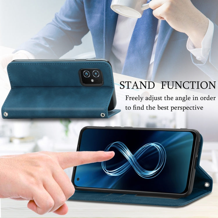 For Asus Zenfone 8 ZS590KS Retro Skin Feel Business Magnetic Horizontal Flip Leather Case with Holder & Card Slots & Wallet & Photo Frame