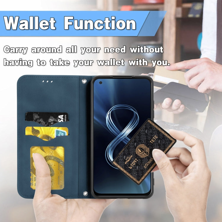For Asus Zenfone 8 ZS590KS Retro Skin Feel Business Magnetic Horizontal Flip Leather Case with Holder & Card Slots & Wallet & Photo Frame
