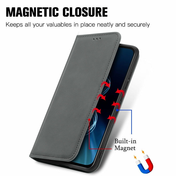 For Asus Zenfone 8 ZS590KS Retro Skin Feel Business Magnetic Horizontal Flip Leather Case with Holder & Card Slots & Wallet & Photo Frame