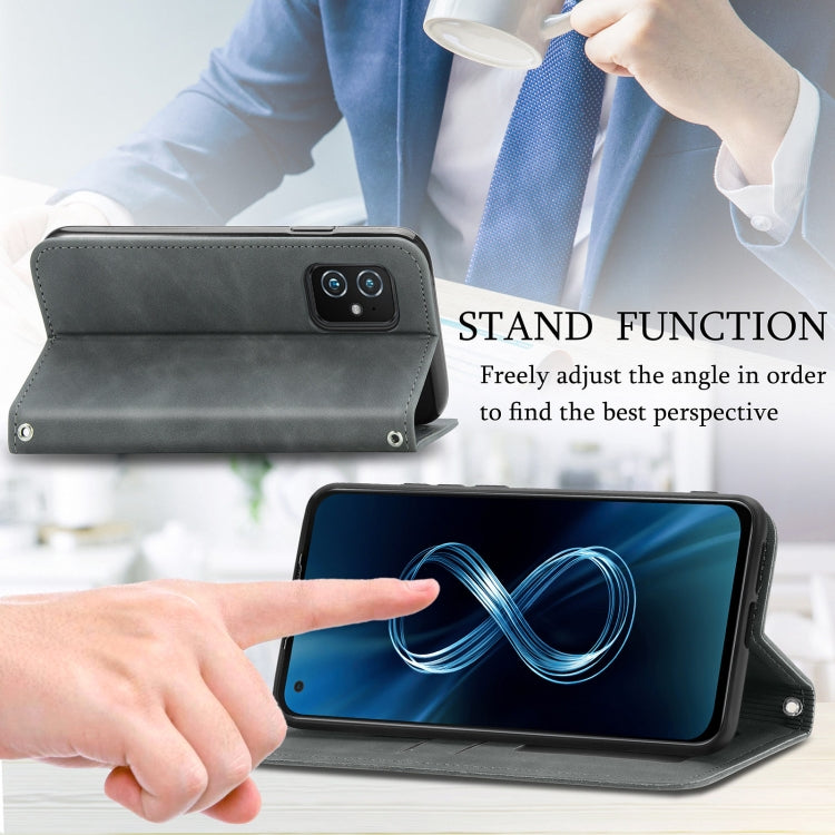 For Asus Zenfone 8 ZS590KS Retro Skin Feel Business Magnetic Horizontal Flip Leather Case with Holder & Card Slots & Wallet & Photo Frame