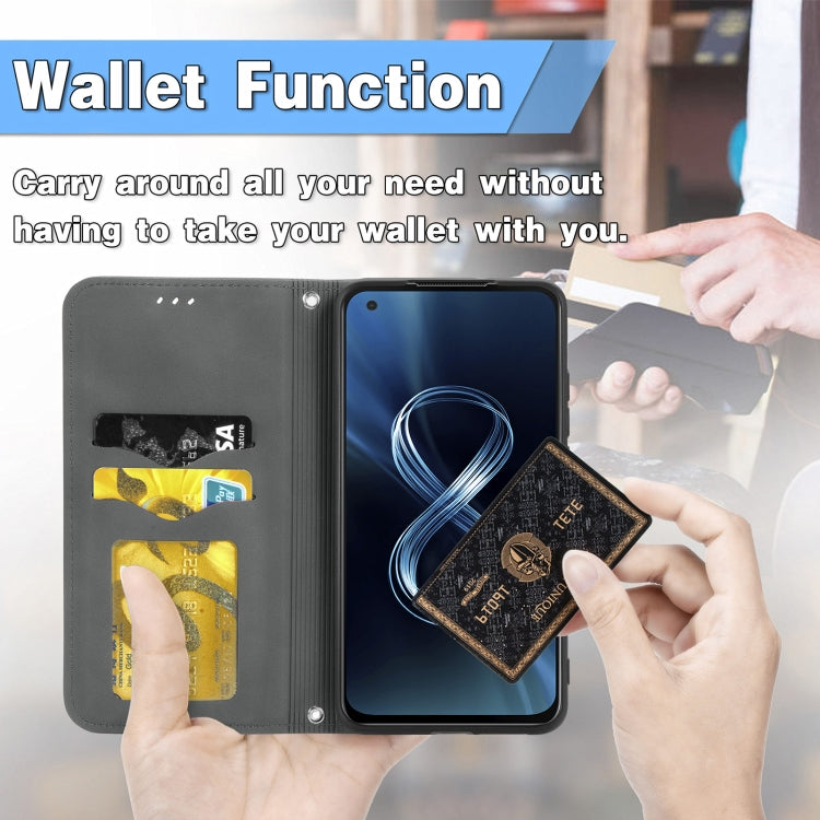 For Asus Zenfone 8 ZS590KS Retro Skin Feel Business Magnetic Horizontal Flip Leather Case with Holder & Card Slots & Wallet & Photo Frame