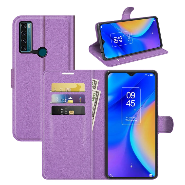 For TCL 20 SE Litchi Texture Horizontal Flip Protective Case with Holder & Card Slots & Wallet