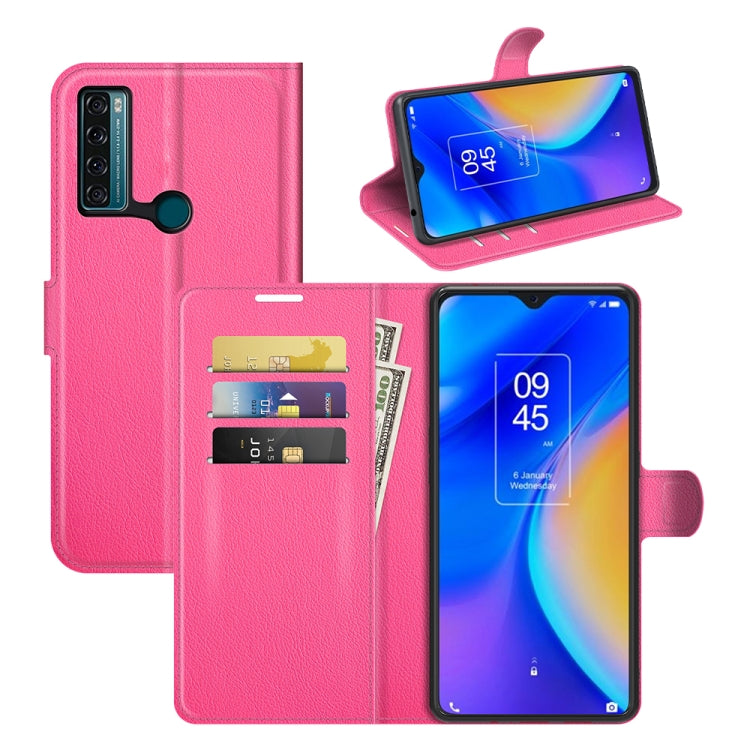 For TCL 20 SE Litchi Texture Horizontal Flip Protective Case with Holder & Card Slots & Wallet